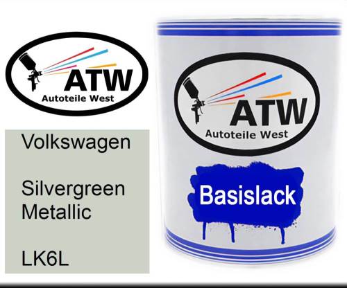 Volkswagen, Silvergreen Metallic, LK6L: 1L Lackdose, von ATW Autoteile West.